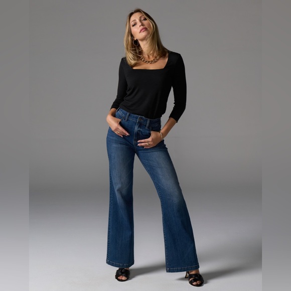 Boston Proper Tops - Boston Proper square neck tunic length three quarter sleeve top size medium